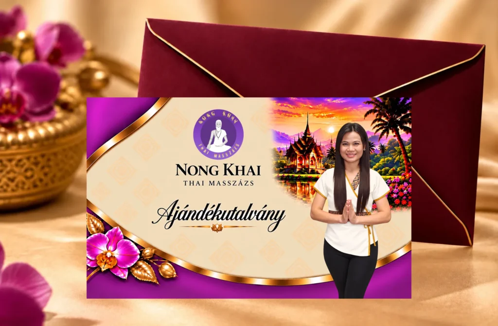 Nong Khai Thai Masszázs ajándékutalvány borítékkal
